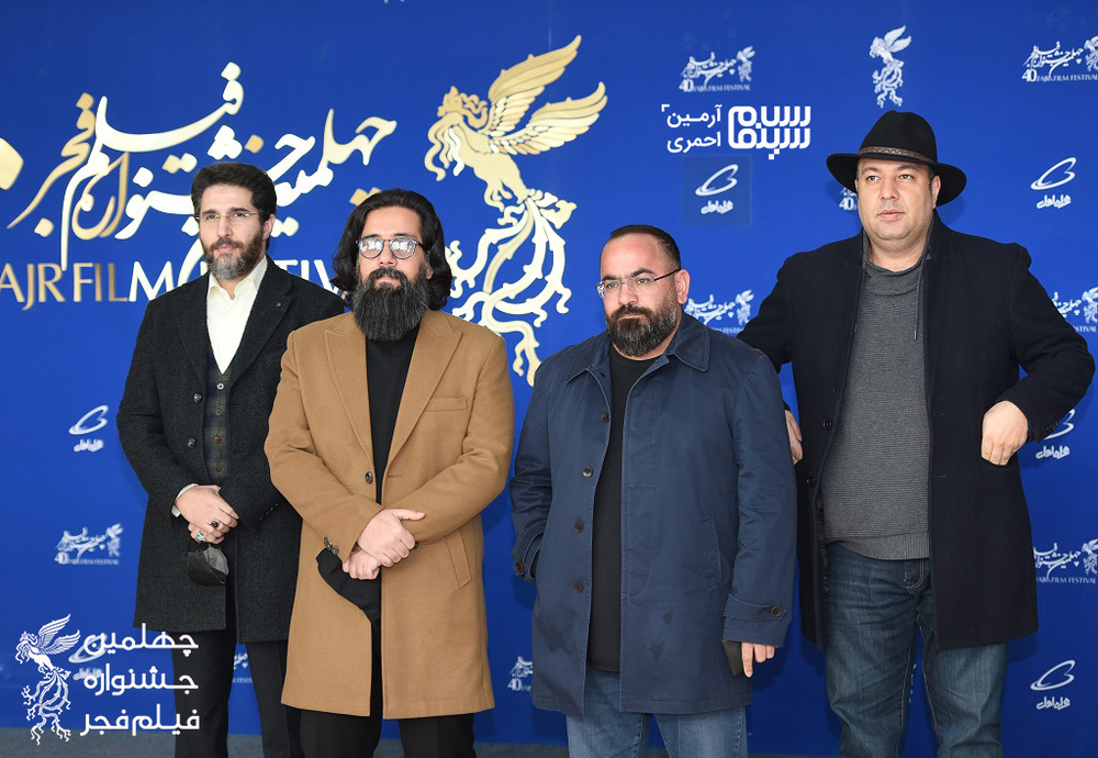 محمدرضا مصباح، علی اوجی و سید مرتضی فاطمی نویسی در فتوکال فیلم سینمایی «بی مادر» در چهلمین جشنواره فیلم فجر